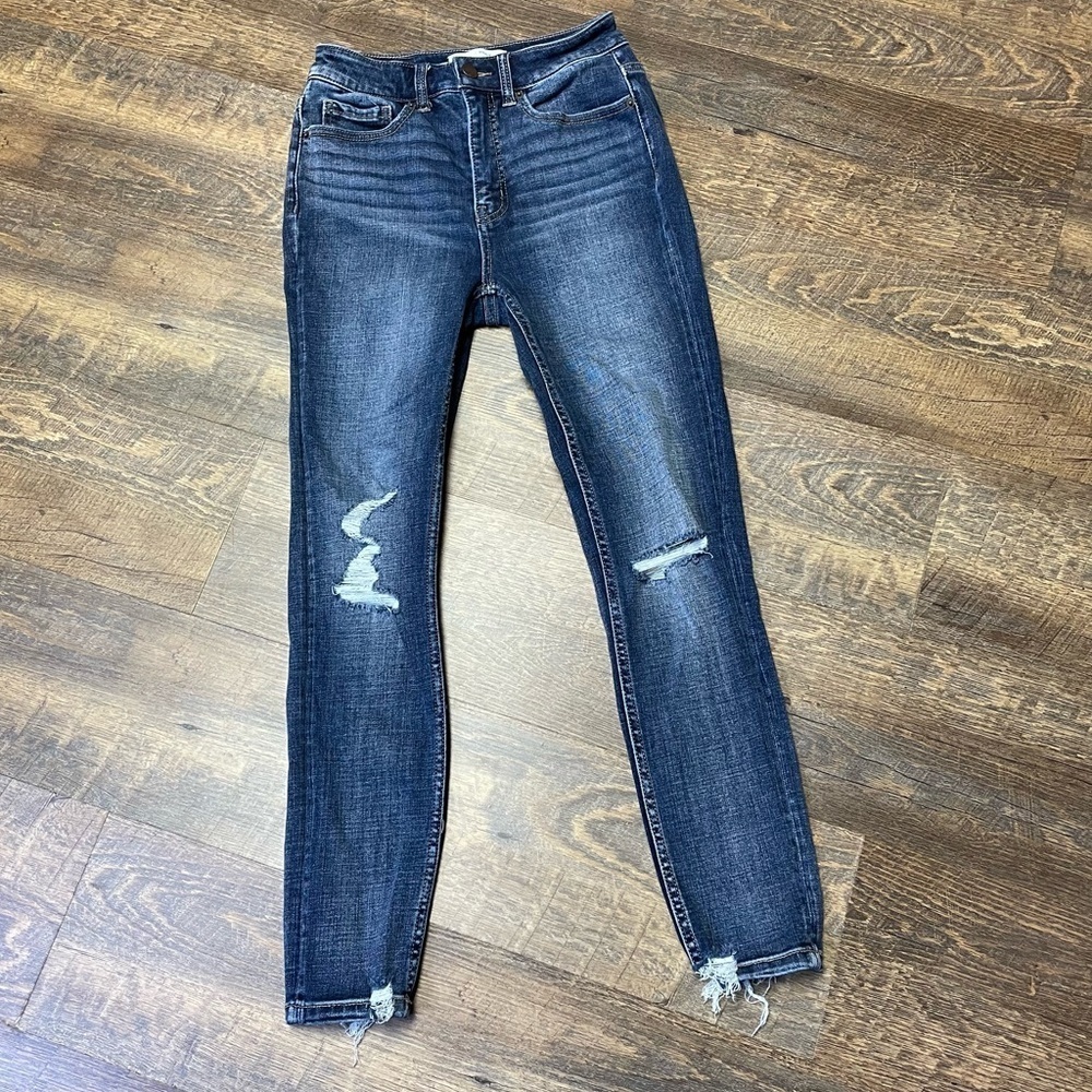 BKE Buckle Billie Slim Fit High Rise Ankle Skinny Jeans Womens 25x27 Distressed